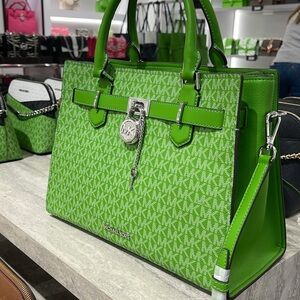 Michael Kors Hamilton Medium Signature Logo Satchel
Jungle Green 
NWT